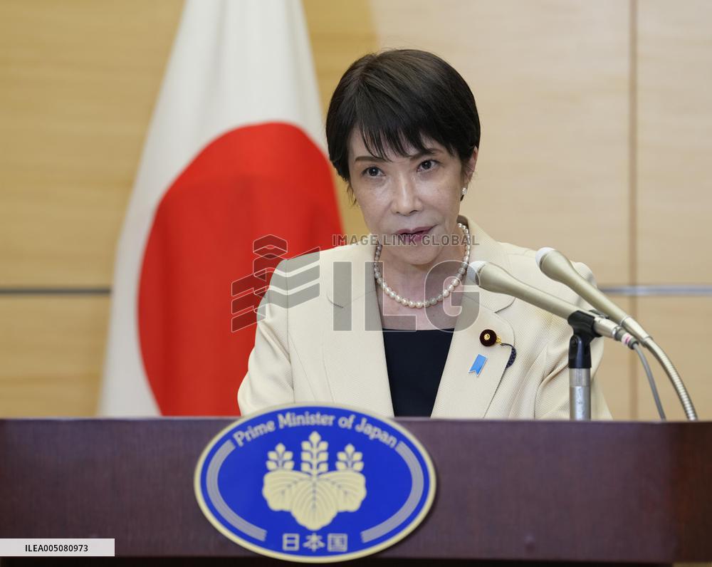 PM Takaichi meets press