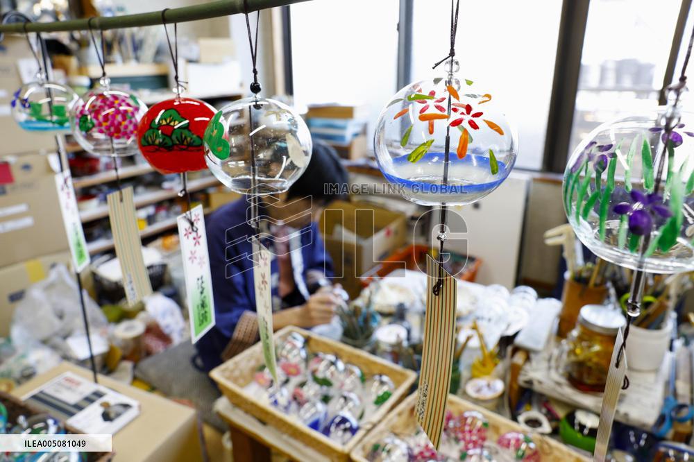 Japanese "Edo Furin" wind-chime production at peak