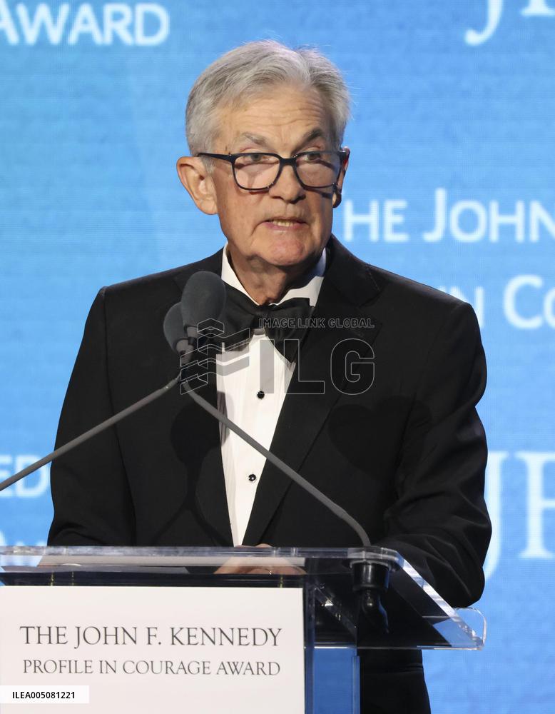 Ex-U.S. Federal Reserve Chair Powell at award ceremony