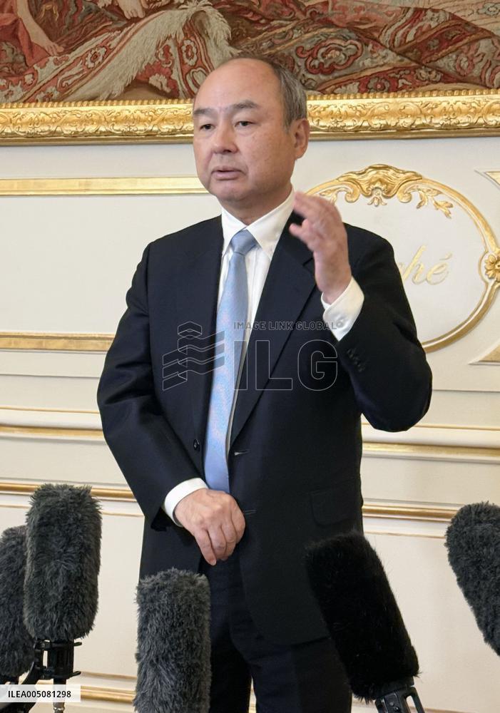 Softbank Group CEO Son meets with French President Macron