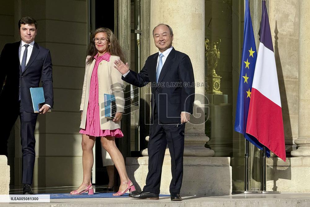 Softbank Group CEO Son meets with French President Macron