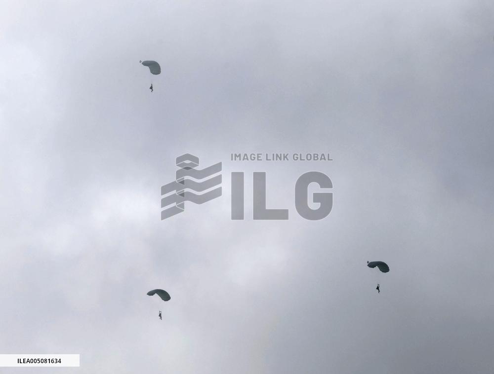 U.S. military parachute drill in Okinawa