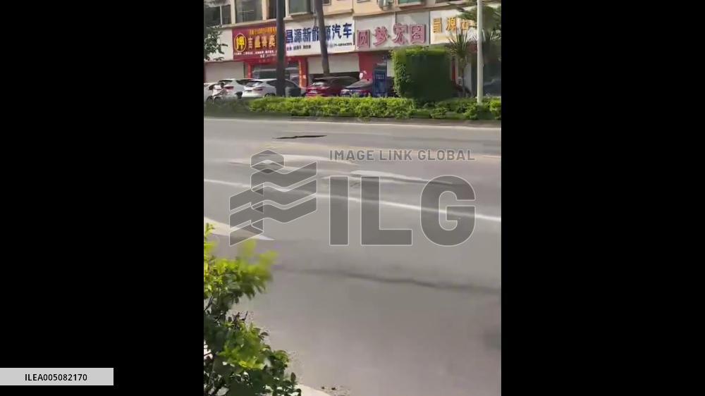 China: Man Grabs Large Rat Snake From Road With Bare Hands in Guangxi