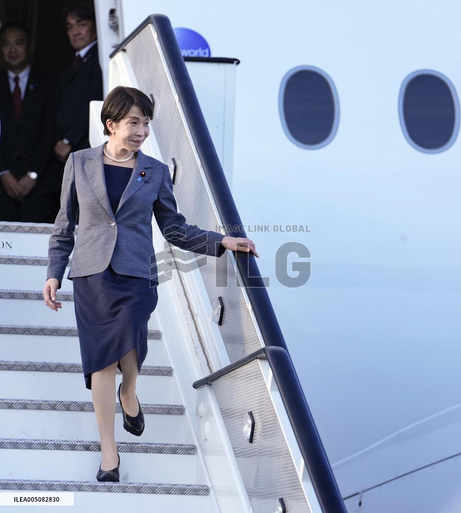 Japan PM Takaichi arrives in Britain