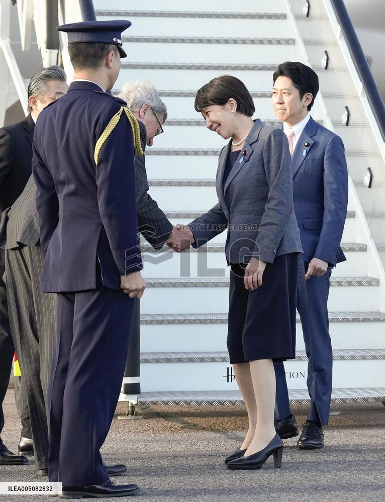 Japan PM Takaichi arrives in Britain