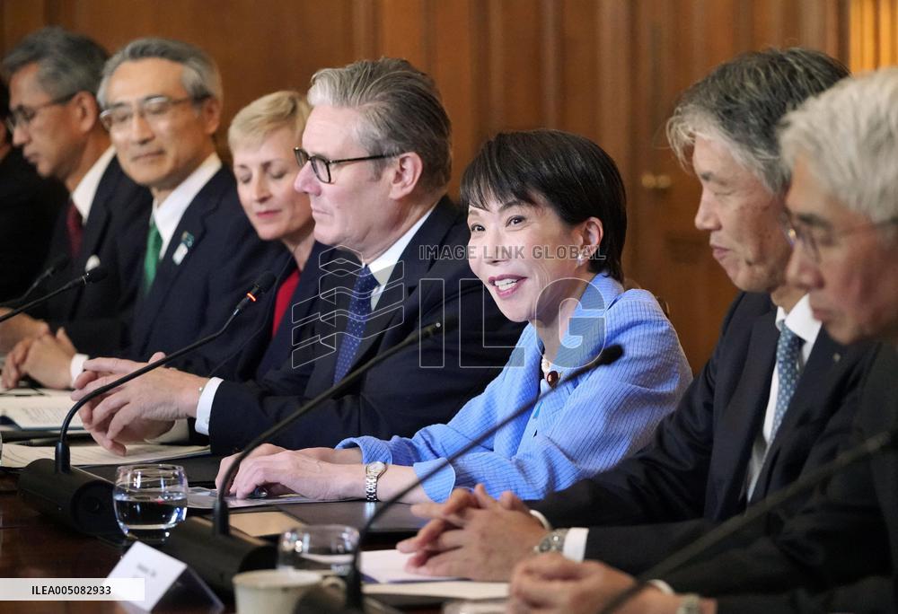 Japan PM Takaichi at roundtable meeting in London