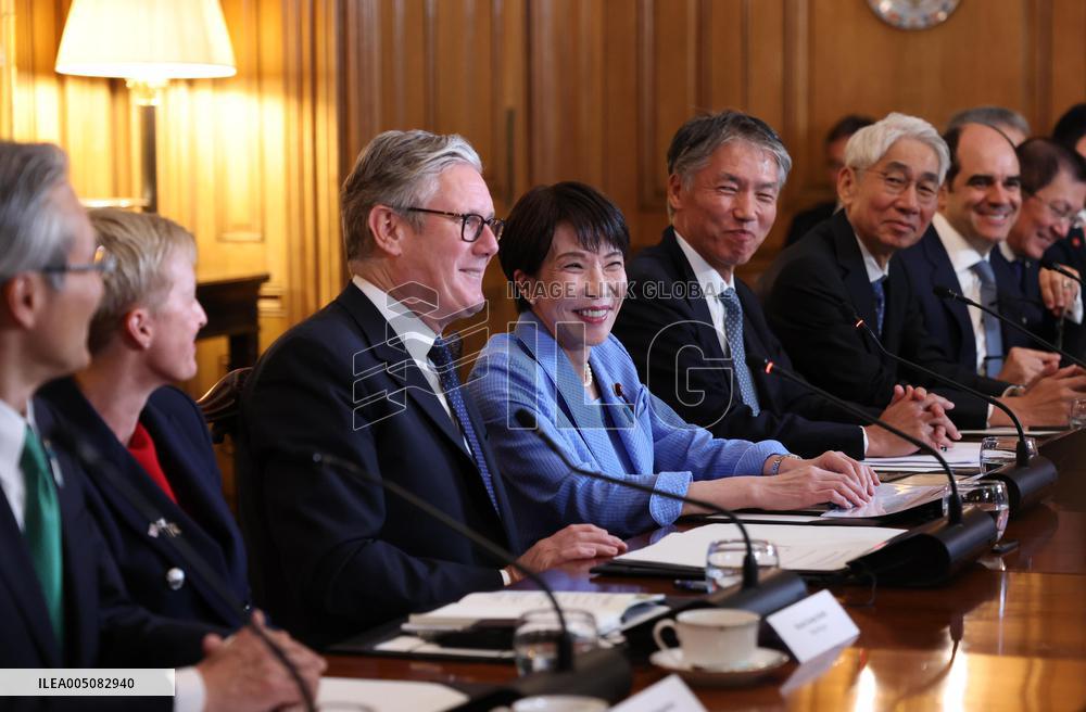 Japan PM Takaichi at roundtable meeting in London