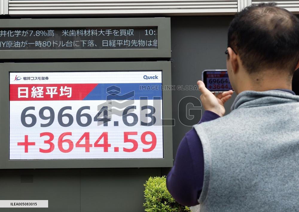 Nikkei hits record intraday high