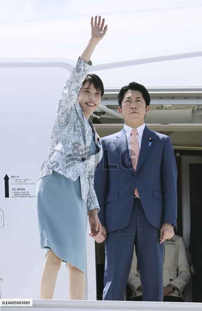 Japan PM Takaichi heads for France