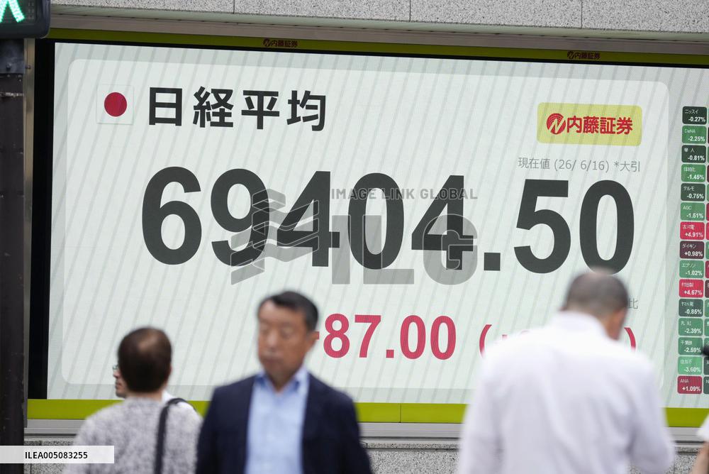 Nikkei index closes at record high