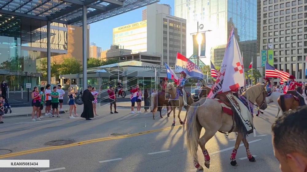World Cup 2026 –  US: Croatia Fans Take Over Downtown Dallas Before World Cup Showdown With England
