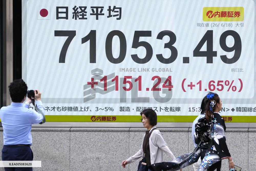 Nikkei ends above 70,000 for 1st time