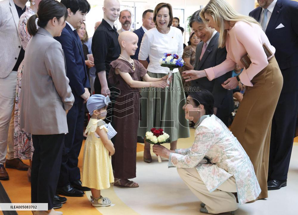 Japan's imperial couple visit children's cancer hospital in Utrecht