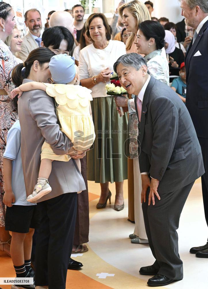 Japan's imperial couple visit children's cancer hospital in Utrecht