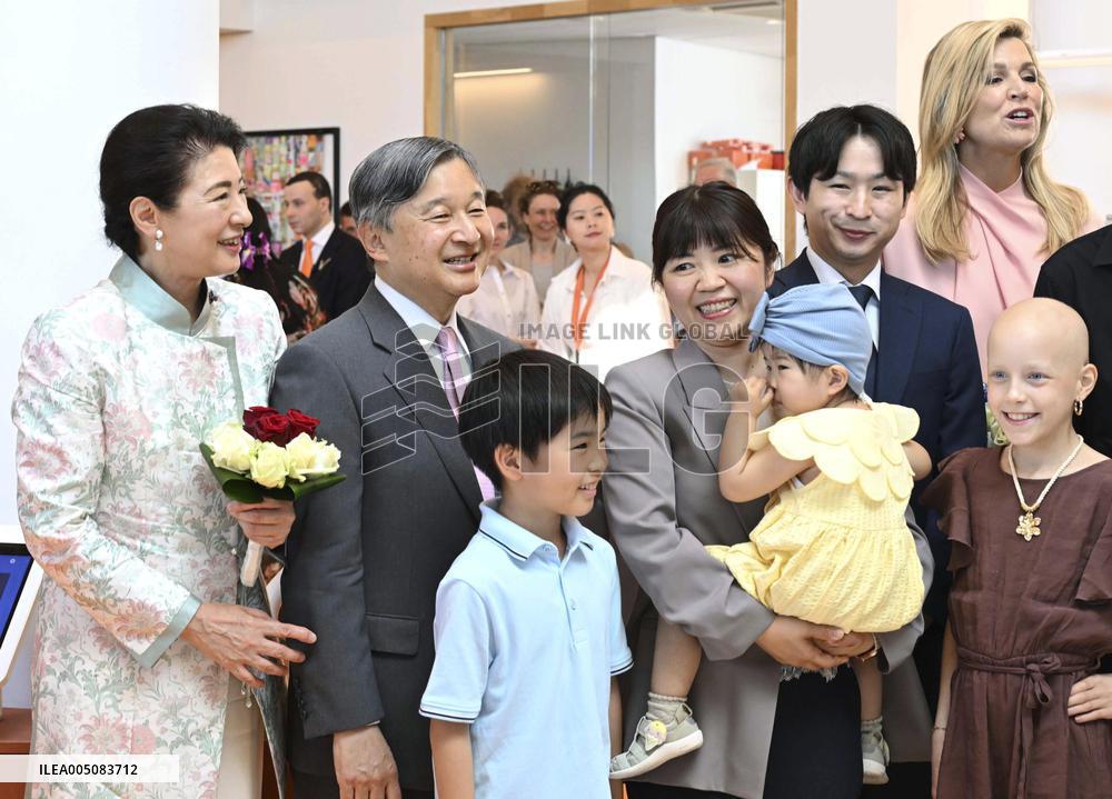 Japan's imperial couple visit children's cancer hospital in Utrecht