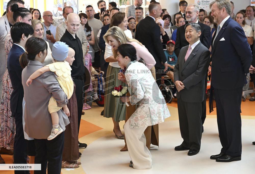 Japan's imperial couple visit children's cancer hospital in Utrecht