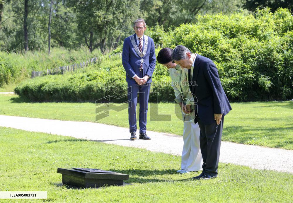 Japan's imperial couple visit Japan 2011 disaster memorial near Amsterdam