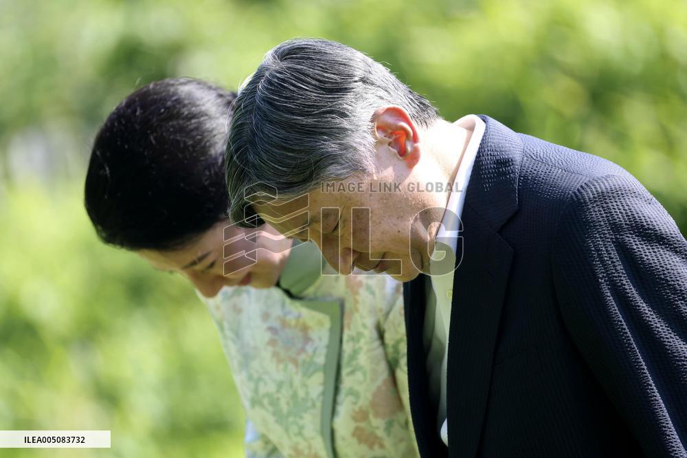 Japan's imperial couple visit Japan 2011 disaster memorial near Amsterdam