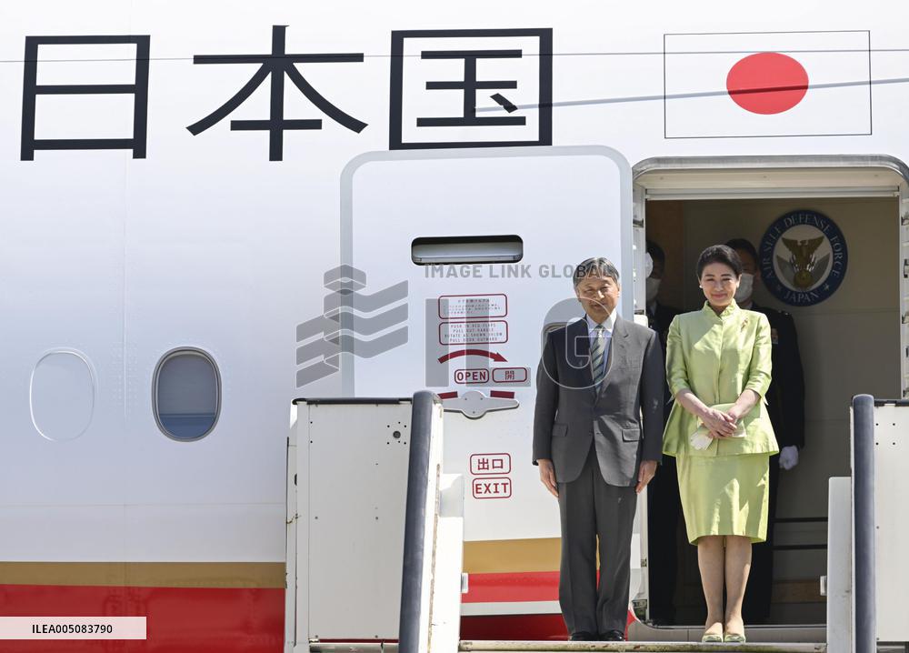 Japan's imperial couple arrive in Belgium