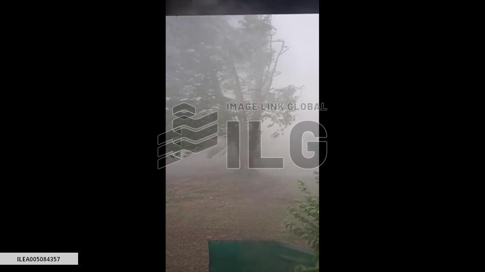 Italy: Powerful Downburst Caught on Camera Felling Tree in Friuli Venezia Giulia