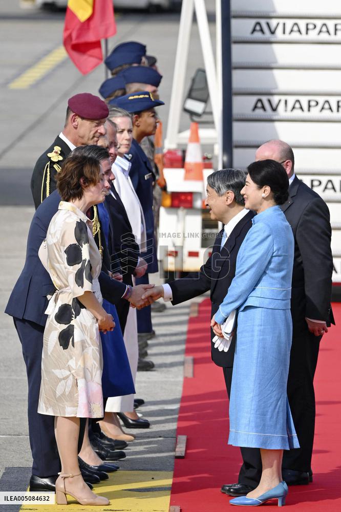 Japan's imperial couple leave Belgium