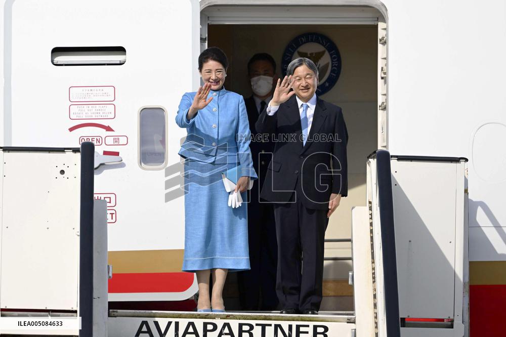 Japan's imperial couple leave Belgium