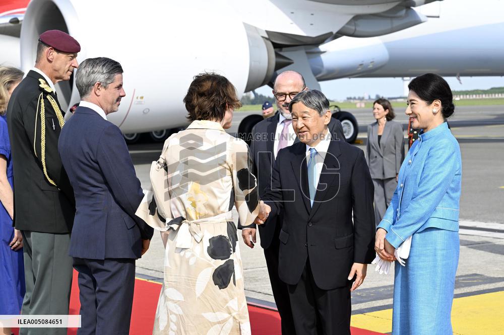 Japan's imperial couple leave Belgium