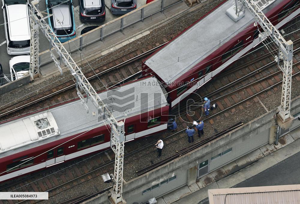 Derailed train in Kyoto