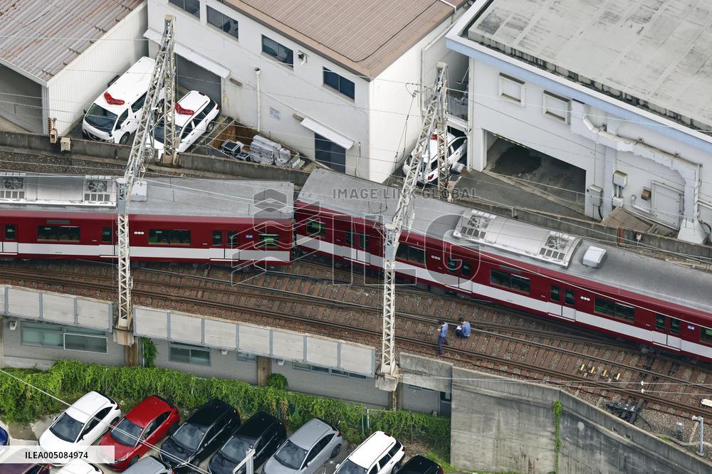 Derailed train in Kyoto
