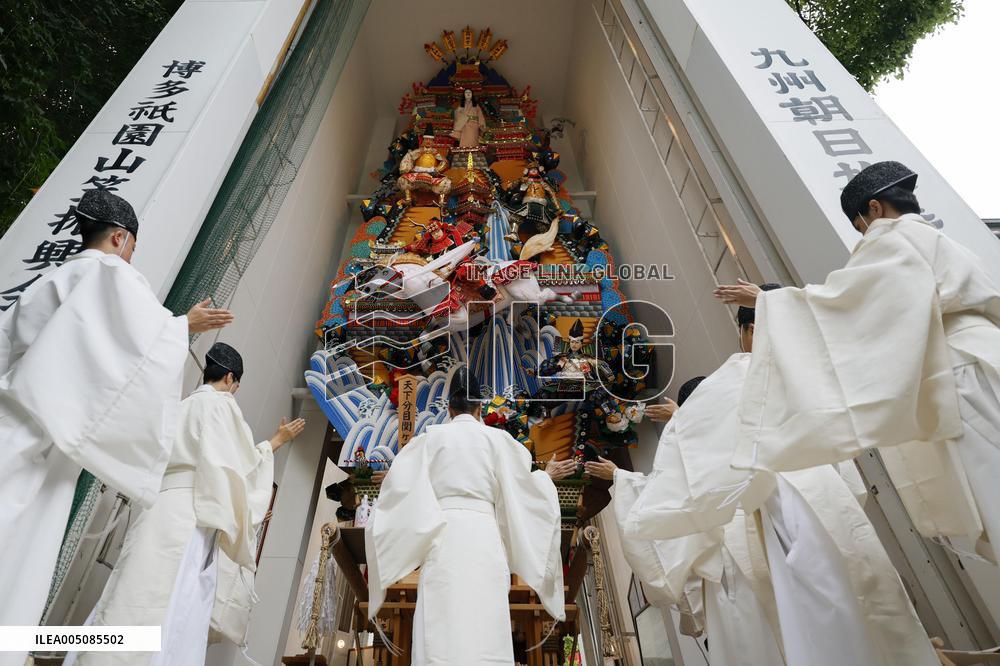 Decorated festival float in Fukuoka