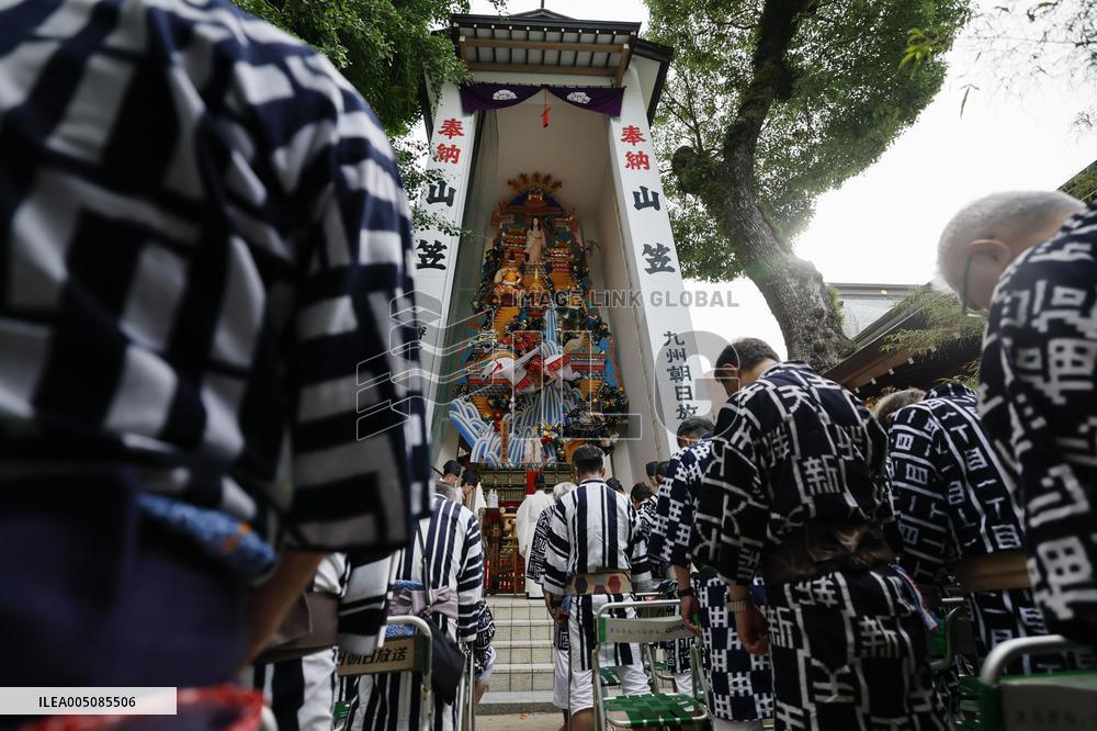 Decorated festival float in Fukuoka