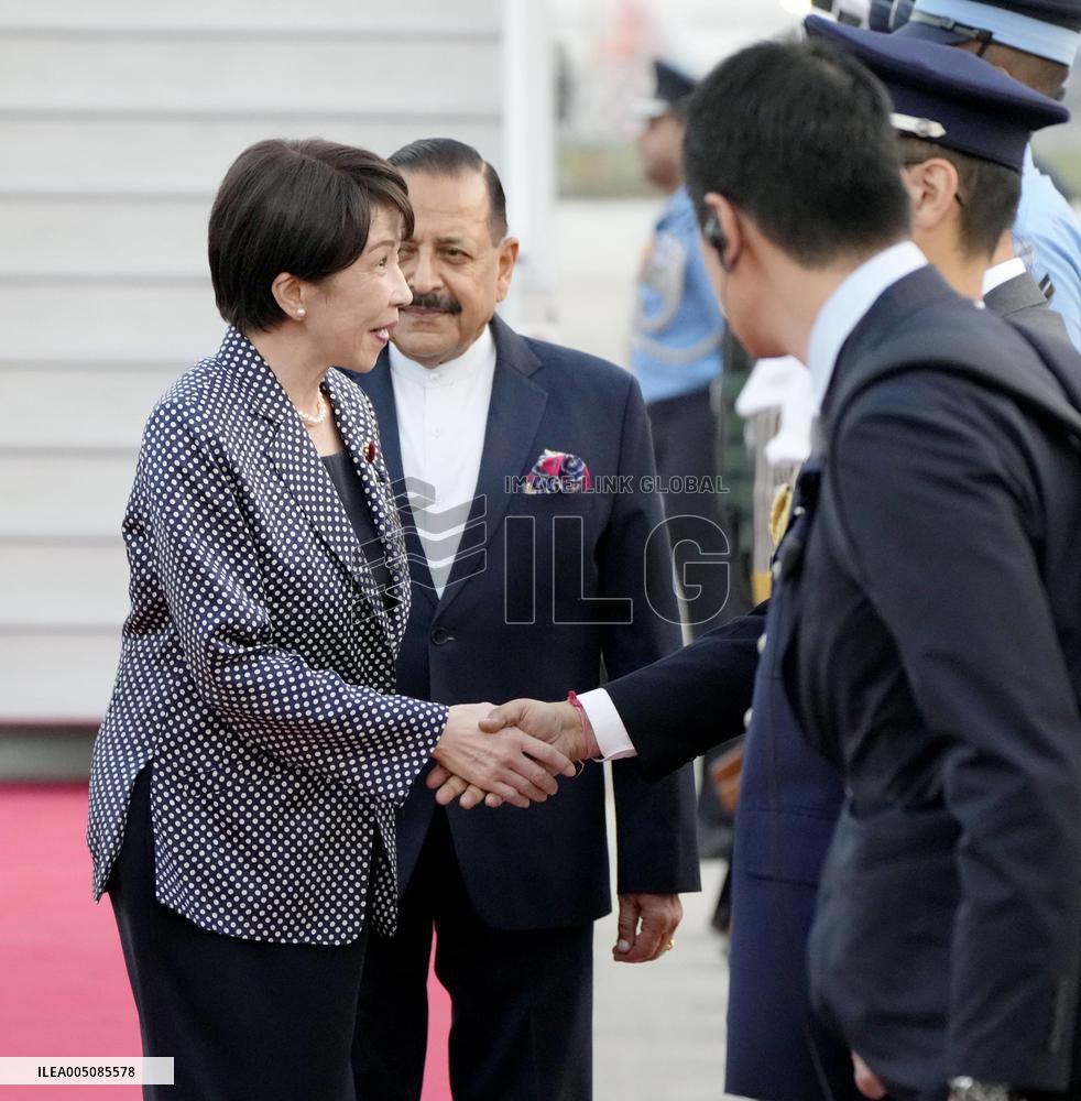 Japan PM Takaichi arrives in India