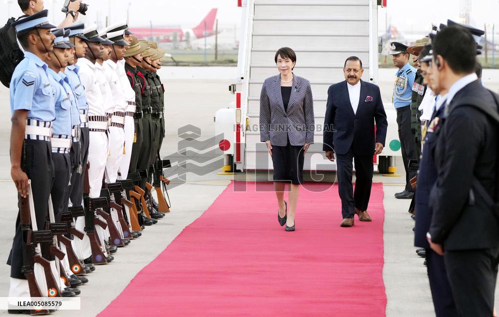 Japan PM Takaichi arrives in India
