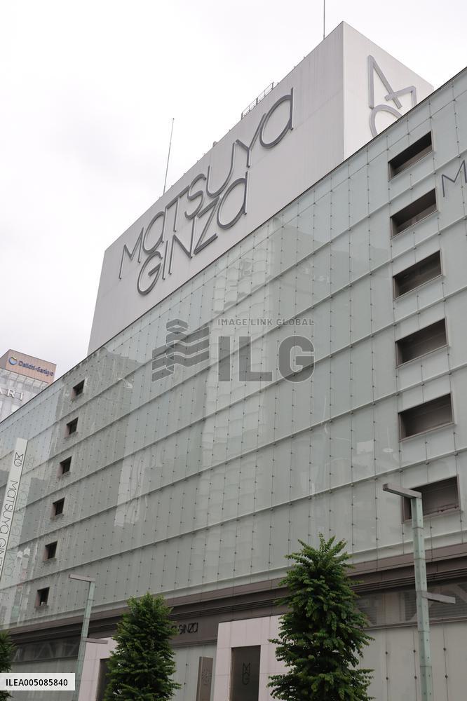 The exterior, logo, and sign of Matsuya Ginza