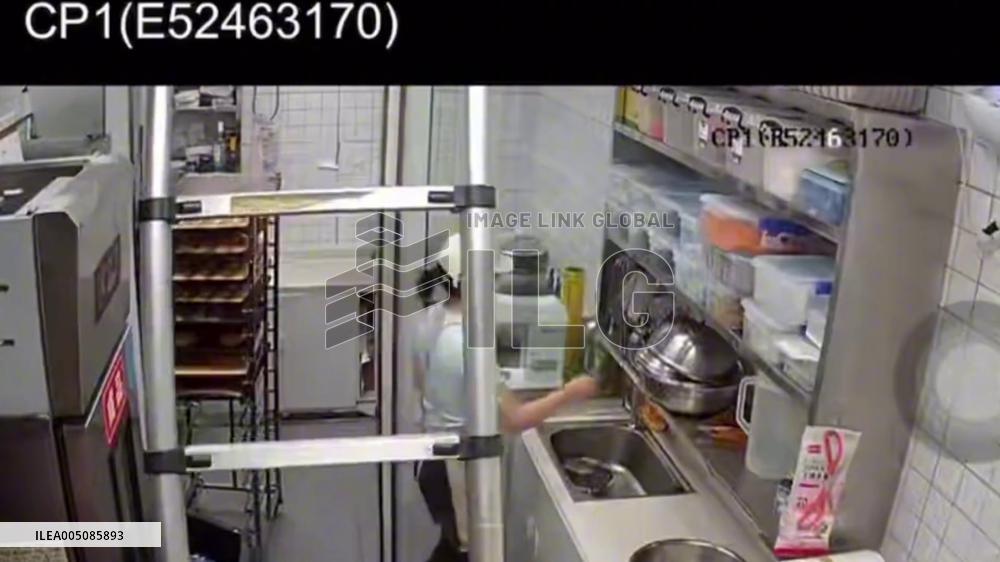 China: Bakery Worker Falls Through Ceiling in Guilin