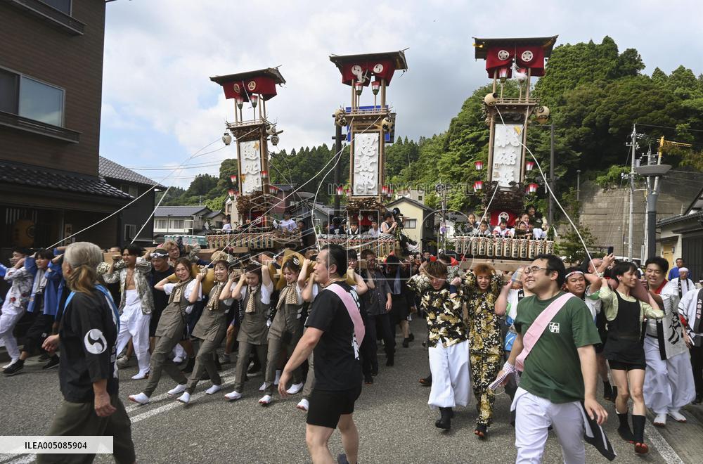 Lantern festival in central Japan town