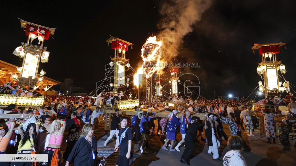 Lantern festival in central Japan town