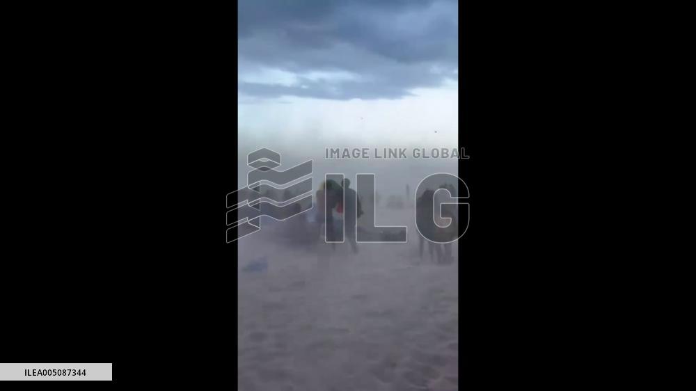 US: Sandstorm Whips Through Coney Island Beach in Brooklyn
