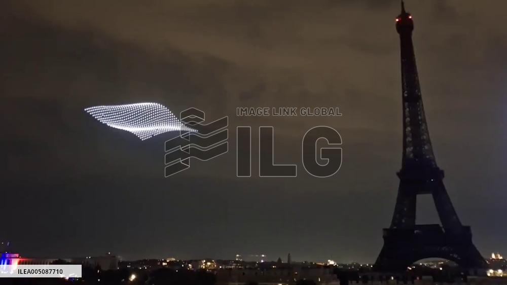 France: Fireworks and Drone Show Light Up Eiffel Tower for Bastille Day