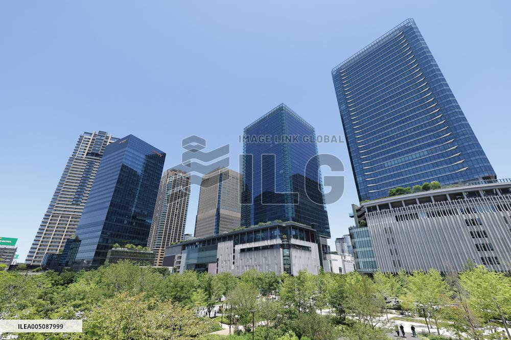 The cluster of buildings in the Umekita area