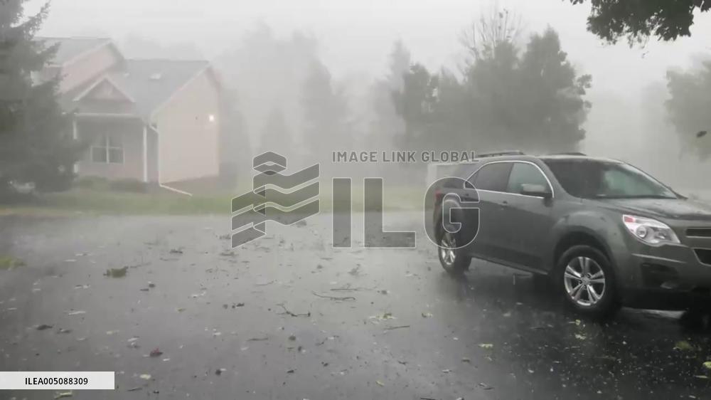 US: Storm Batters Victor, New York With Strong Winds, Hail