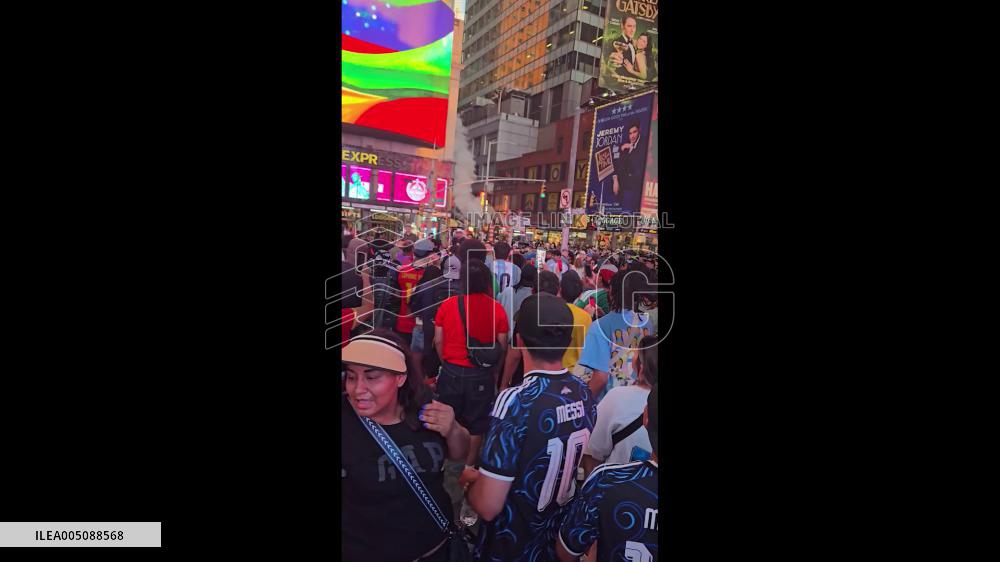 US: Fight Erupts in Times Square Amid World Cup Celebrations