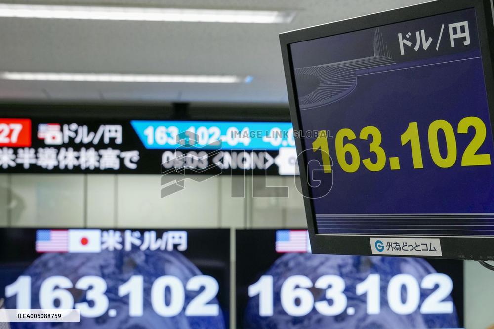 Dollar trades near 39-year high in lower 163 yen level