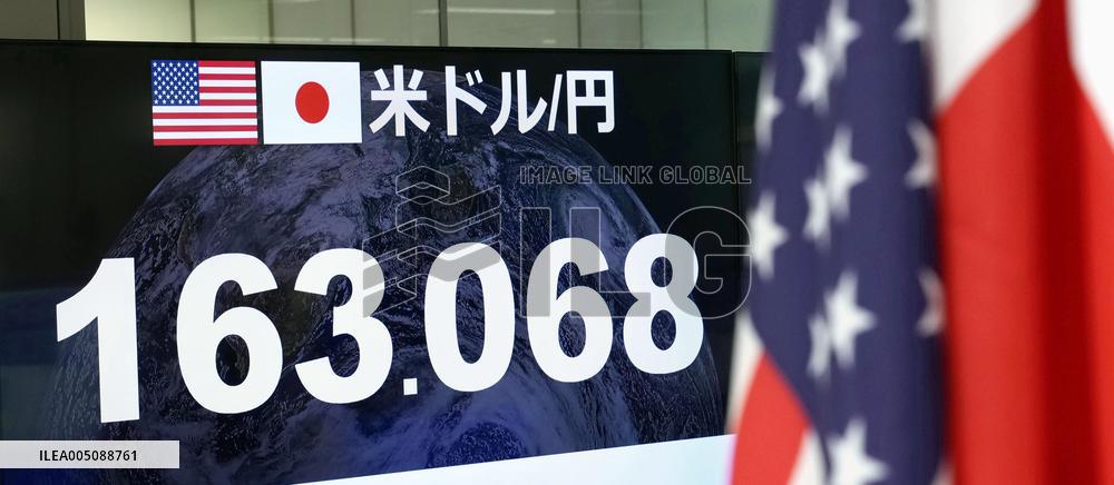 Dollar trades near 39-year high in lower 163 yen level