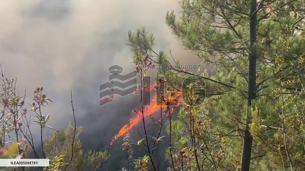 Spain: Wildfire Breaks Out in Almonaster la Real, Huelva, Prompting Evacuation