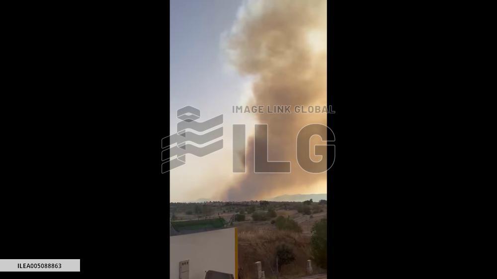 Spain: Smoke Blankets Villamantilla as Madrid Wildfires Spread