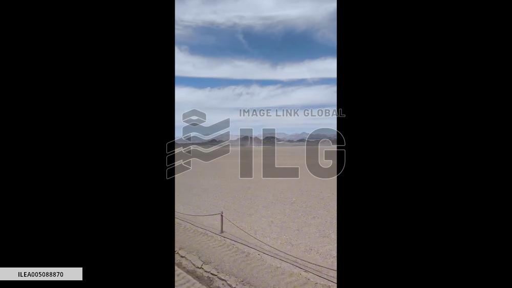 China: Dust Devil Spotted Near Heidushan in Gobi Desert, Qinghai