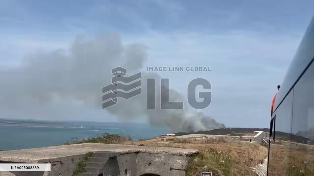 UK: Wildfire Erupts at Headon Warren on the Isle of Wight