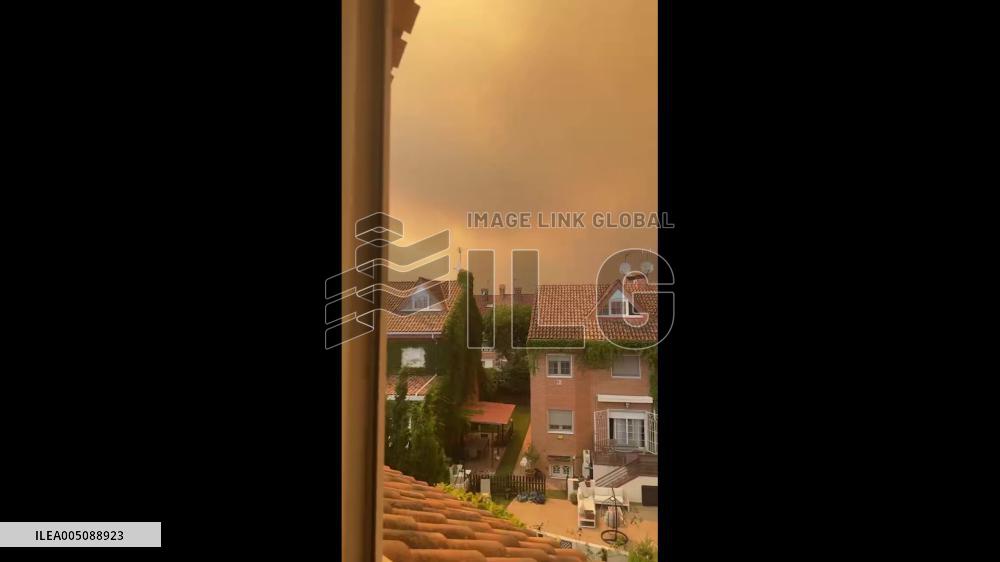 Spain: Wildfire Smoke Blankets Madrid Region