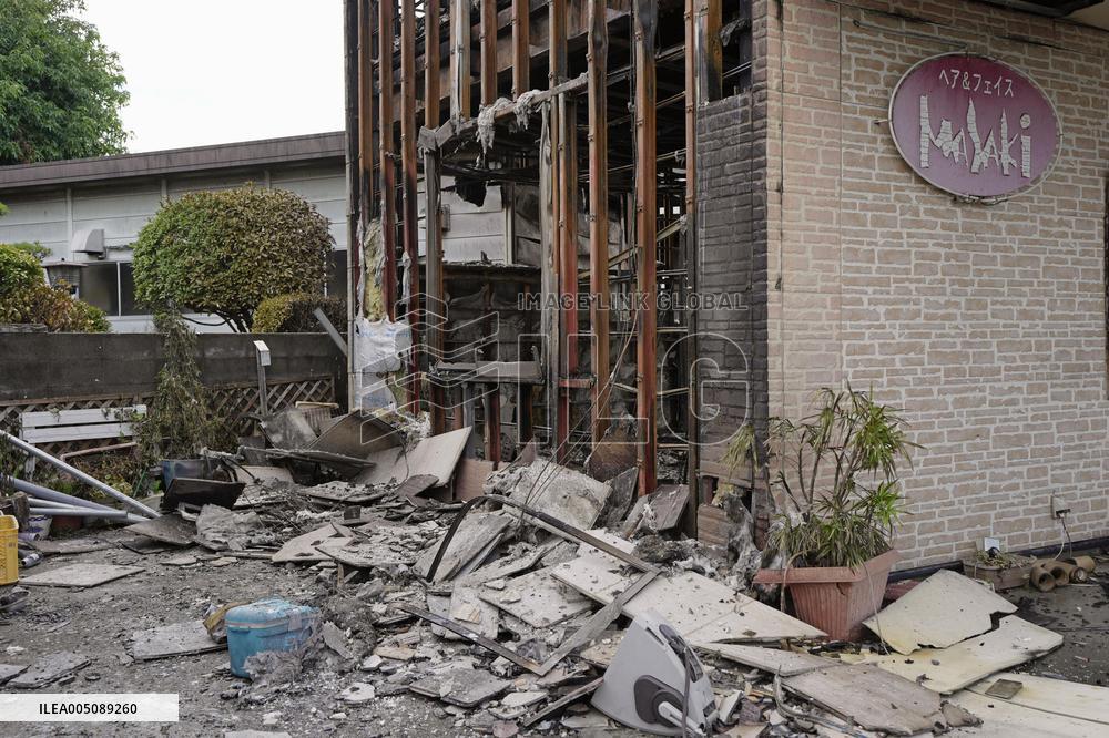 Aftermath of strong earthquake in Kumamoto Pref.